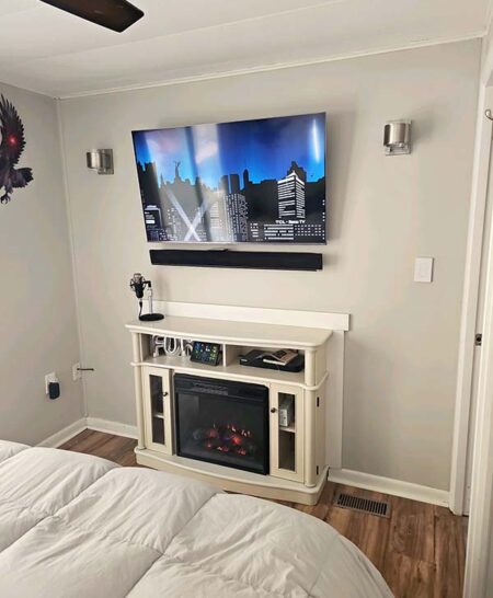 Bedroom 2 TV & Fireplace