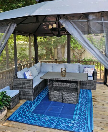 Screened gazebo for outdoor living, Summer 2024