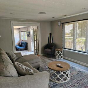 Living room window roll-down blind for privacy